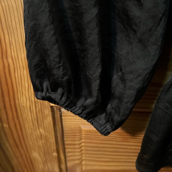 Michael Kors Black Dressy V-Neck Top Blouse Smocked Low Waist Peplum 1XL - Picture 4 of 7